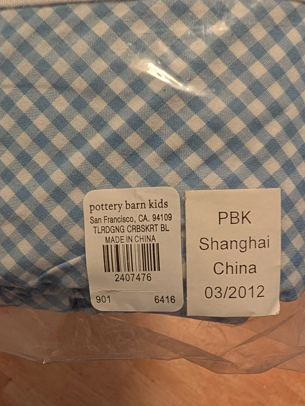 Pottery Barn Gingham Crib Bed skirt